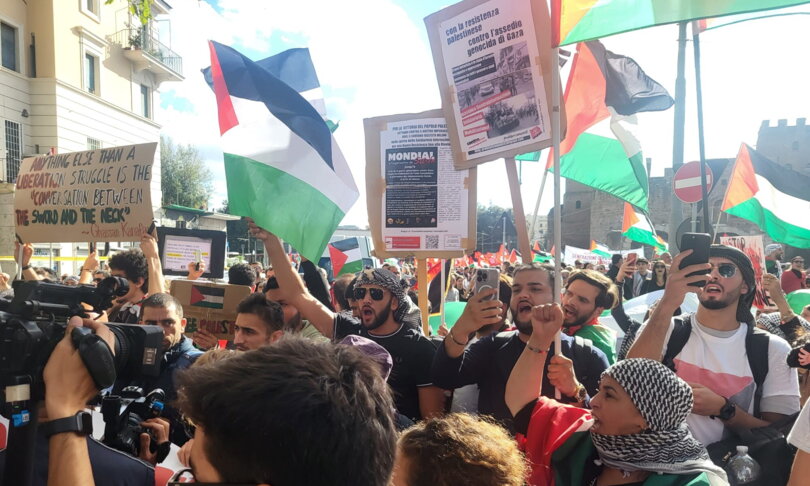 manifestazione pro palestina roma