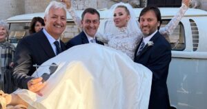 Le nozze di Nathaly Caldonazzo nella basilica di Bari